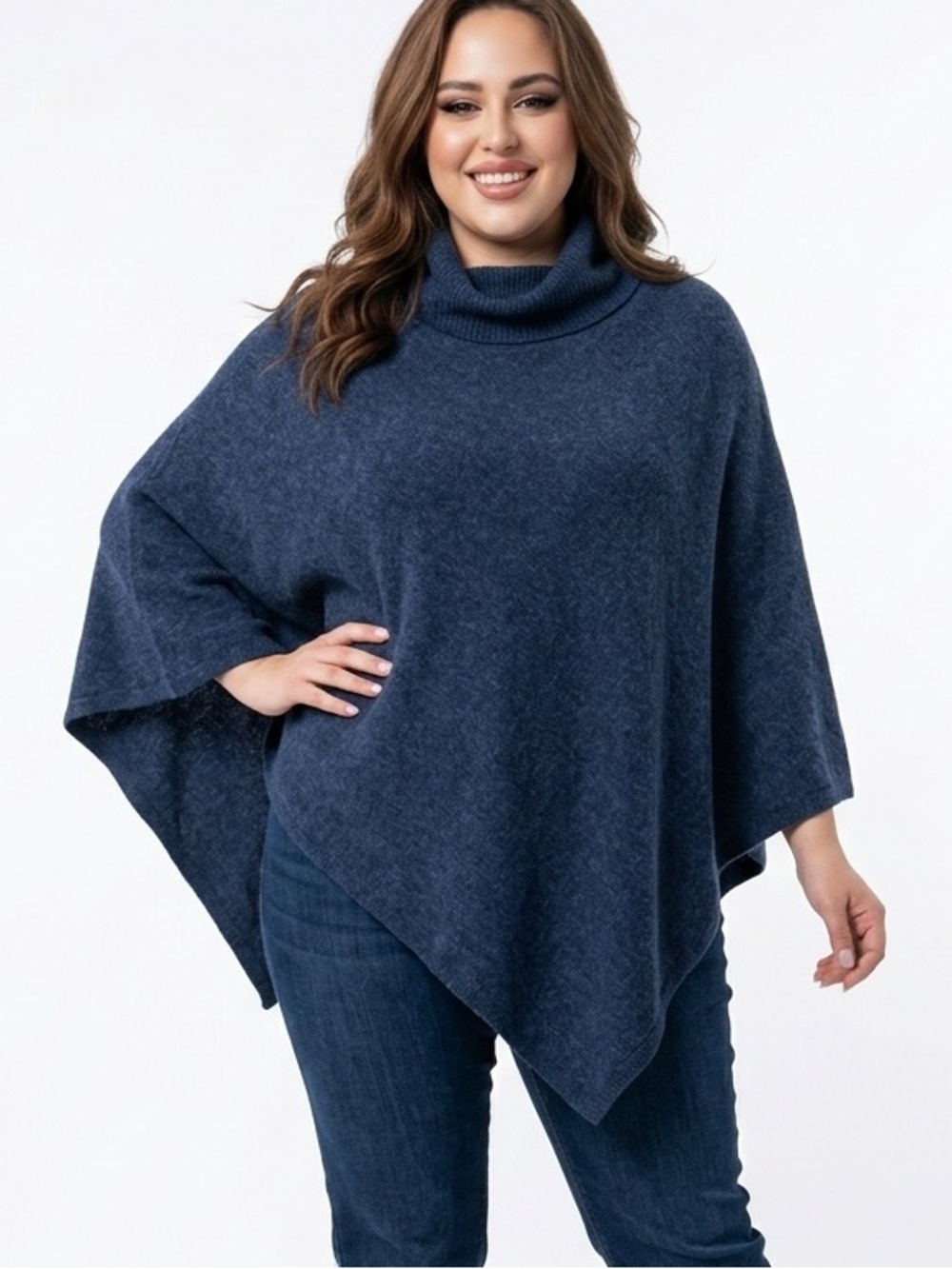 Like New Pretty Comfy Navy Blue Poncho Size L/XL